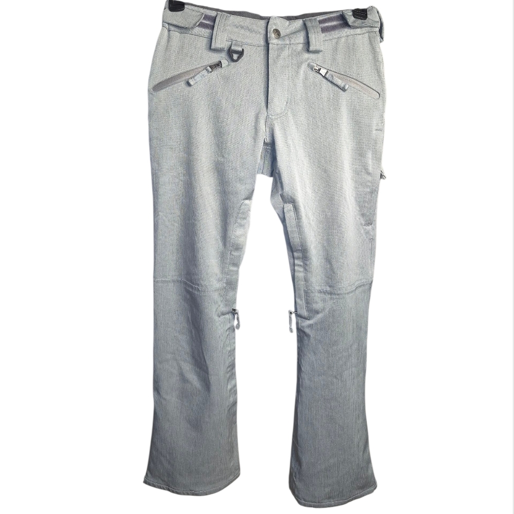 Turbine Stylish Women's Silver Gray Ski Pants with Zipper Details. Size XS